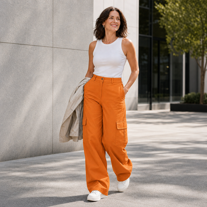 Velia Corsi™ Soft-Touch Cargo Trousers for Everyday Comfort