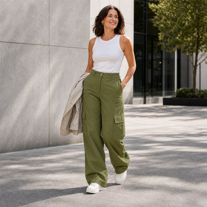 Velia Corsi™ Soft-Touch Cargo Trousers for Everyday Comfort
