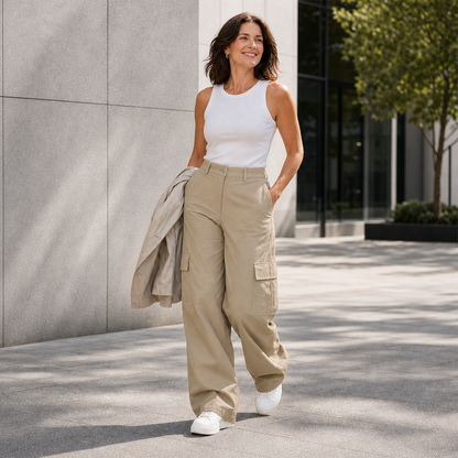Velia Corsi™ Soft-Touch Cargo Trousers for Everyday Comfort