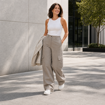 Velia Corsi™ Soft-Touch Cargo Trousers for Everyday Comfort