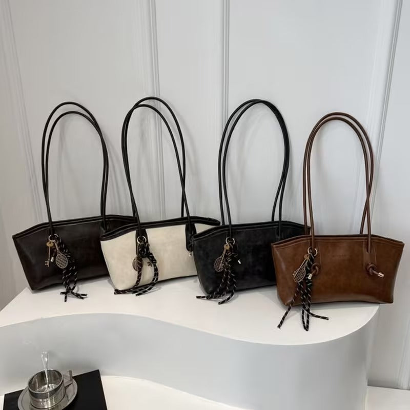Velour Muse™ Chic Retro Leather Shoulder Bag