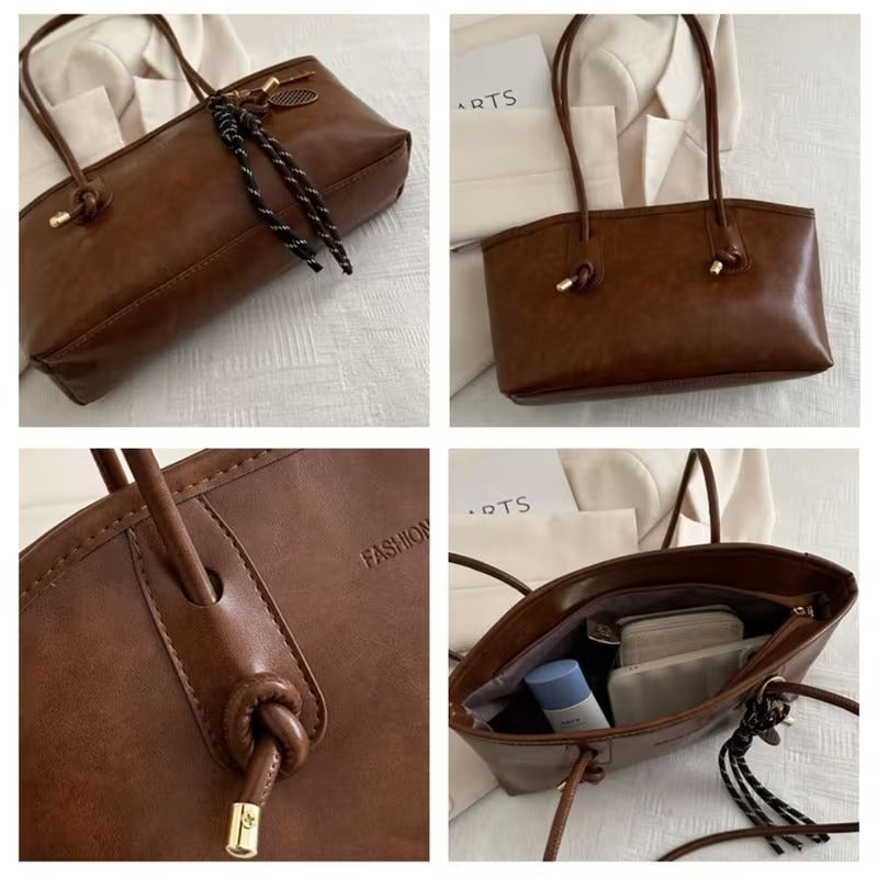 Velour Muse™ Chic Retro Leather Shoulder Bag
