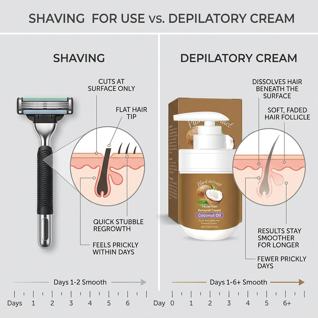 Velourashe™ Gentle Coconut Hair Removal Cream, Face and Body