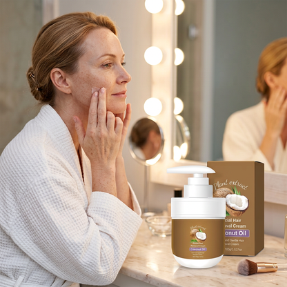 Velourashe™ Gentle Coconut Hair Removal Cream, Face and Body