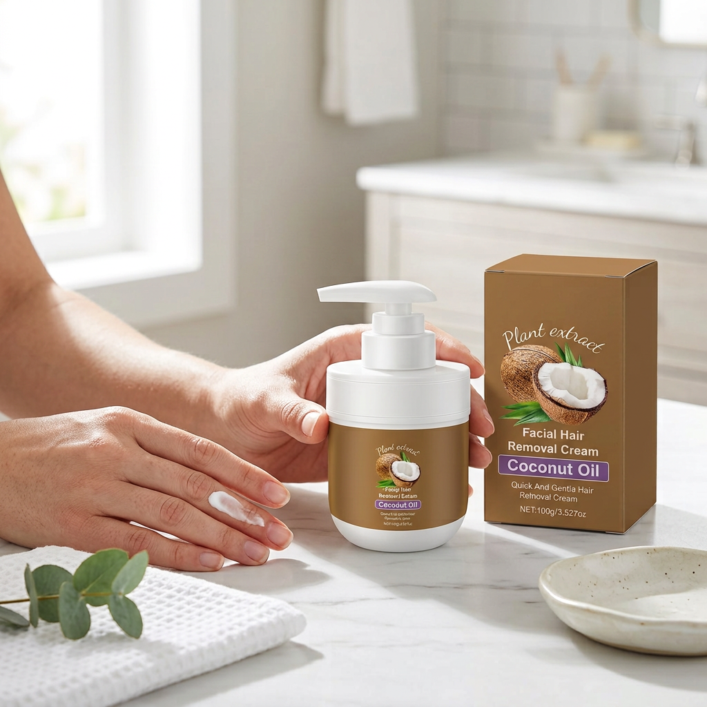 Velourashe™ Gentle Coconut Hair Removal Cream, Face and Body