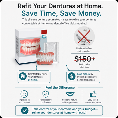 VelvetDent Pro™ Soft Silicone Denture Cushion for Secure Fit
