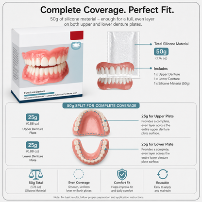VelvetDent Pro™ Soft Silicone Denture Cushion for Secure Fit