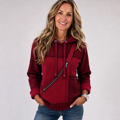 Venera Benussi™ Textured Zip Hoodie for Effortless Everyday Style