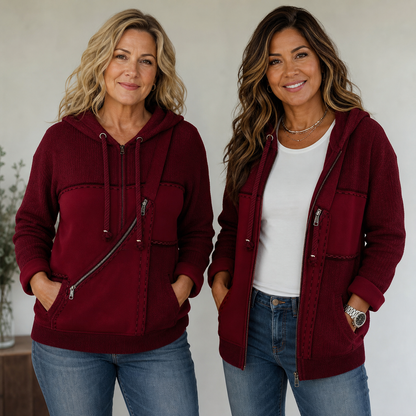 Venera Benussi™ Textured Zip Hoodie for Effortless Everyday Style