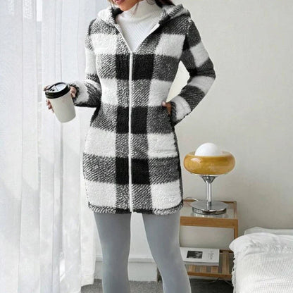 Venturina Casagrande™ Hooded Plaid Jacket for Effortless Warmth