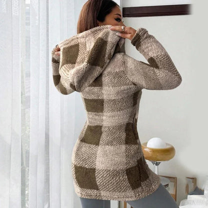 Venturina Casagrande™ Hooded Plaid Jacket for Effortless Warmth