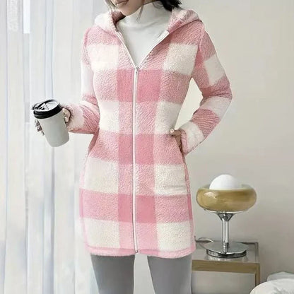Venturina Casagrande™ Hooded Plaid Jacket for Effortless Warmth