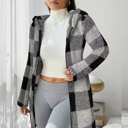 Venturina Casagrande™ Hooded Plaid Jacket for Effortless Warmth