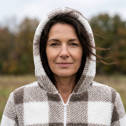 Venturina Casagrande™ Hooded Plaid Jacket for Effortless Warmth