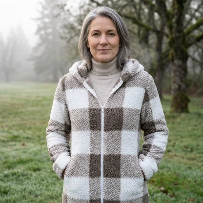 Venturina Casagrande™ Hooded Plaid Jacket for Effortless Warmth