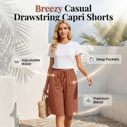 Vera Fortini™ Breathable Drawstring Capri Shorts