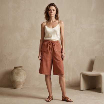 Vera Fortini™ Breathable Drawstring Capri Shorts