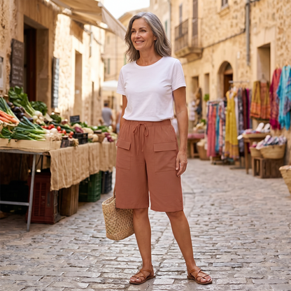 Vera Fortini™ Breathable Drawstring Capri Shorts