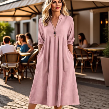 Veronica Vitale™ Effortless Midi Dress with Pockets