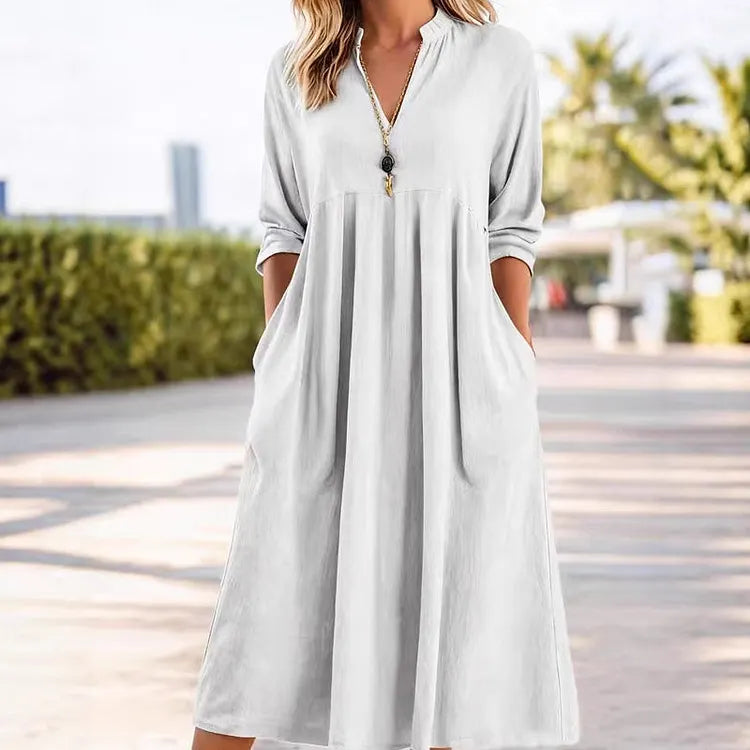 Veronica Vitale™ Effortless Midi Dress with Pockets