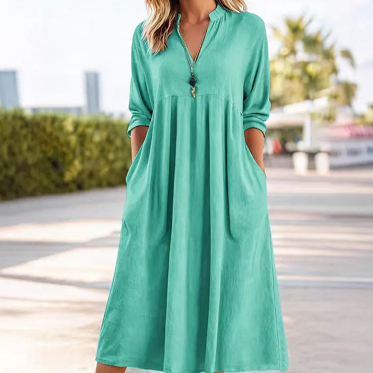 Veronica Vitale™ Effortless Midi Dress with Pockets
