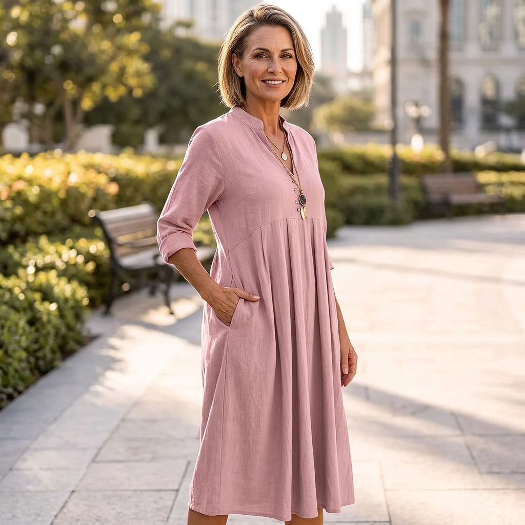 Veronica Vitale™ Effortless Midi Dress with Pockets