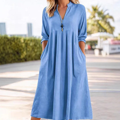 Veronica Vitale™ Effortless Midi Dress with Pockets