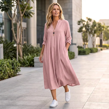 Veronica Vitale™ Effortless Midi Dress with Pockets