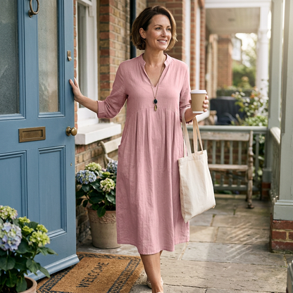Veronica Vitale™ Effortless Midi Dress with Pockets