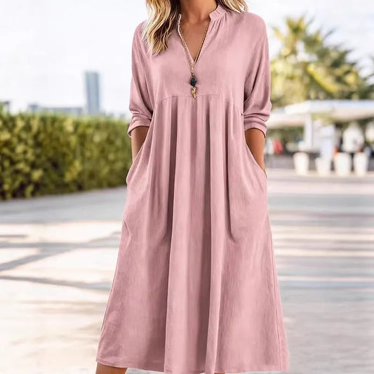 Veronica Vitale™ Effortless Midi Dress with Pockets
