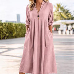 Veronica Vitale™ Effortless Midi Dress with Pockets