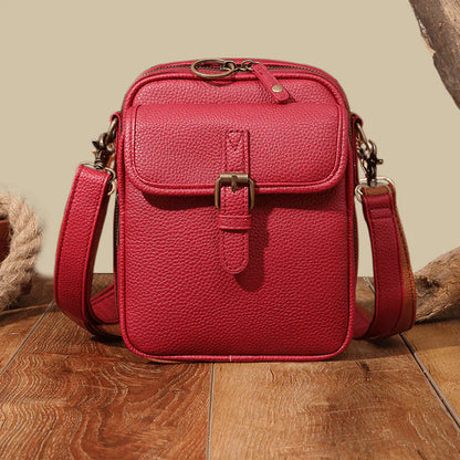 Vincross Vintage Mini Messenger Bag - overhead flat lay showing full bag dimensions