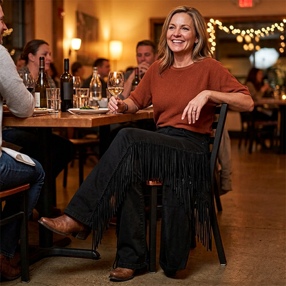 Violante Collura™ Fringe Flare Jeans for a Longer Leg Line