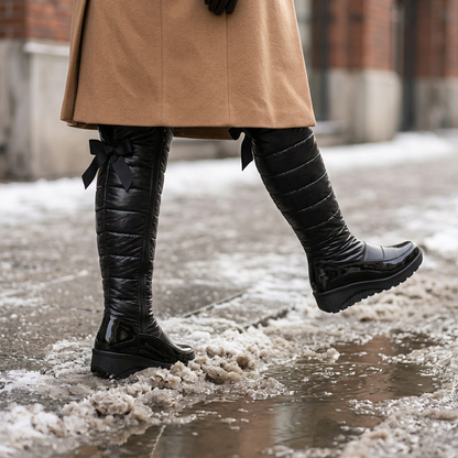 Violetta Spadaro™ Cozy Winter Boots with Elegant Bow