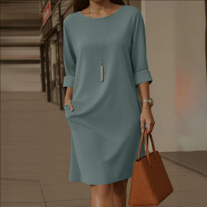 Virginia Franchini™ Minimalist Dress with Pockets for Effortless Everyday Style