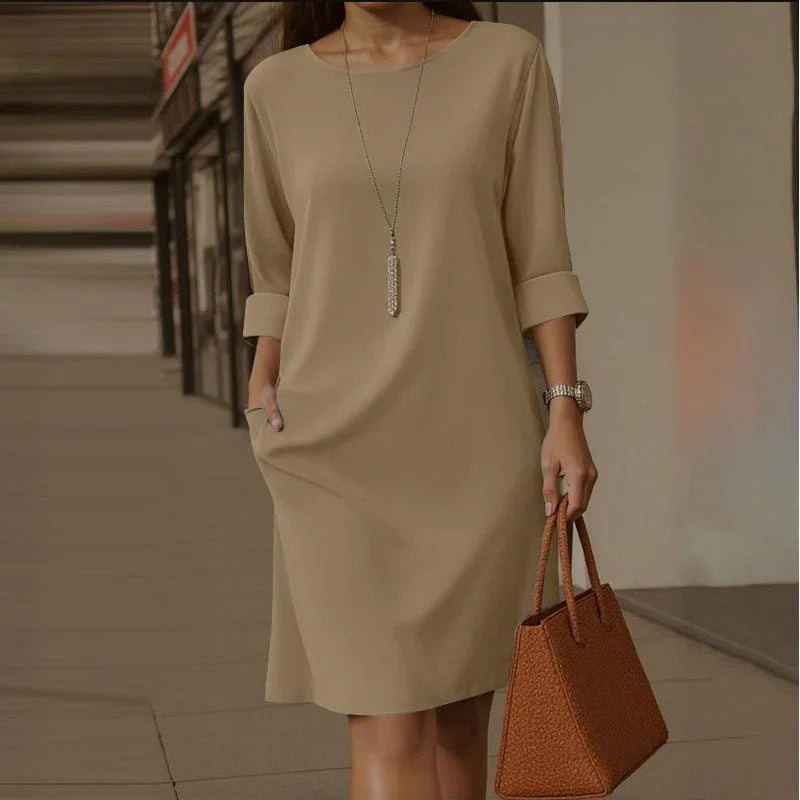 Virginia Franchini™ Minimalist Dress with Pockets for Effortless Everyday Style