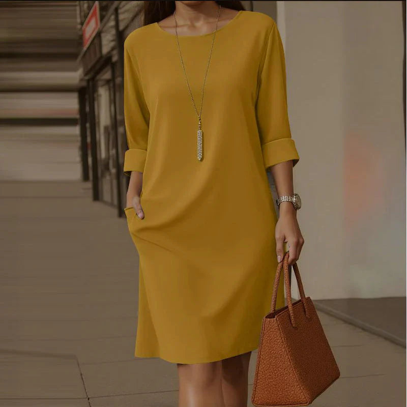 Virginia Franchini™ Minimalist Dress with Pockets for Effortless Everyday Style