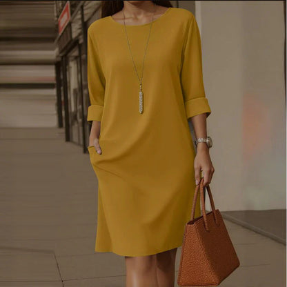 Virginia Franchini™ Minimalist Dress with Pockets for Effortless Everyday Style