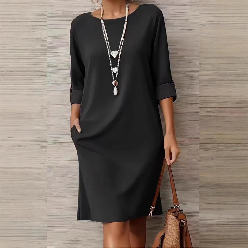 Virginia Franchini™ Minimalist Dress with Pockets for Effortless Everyday Style