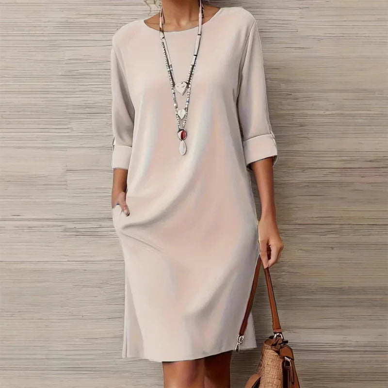 Virginia Franchini™ Minimalist Dress with Pockets for Effortless Everyday Style