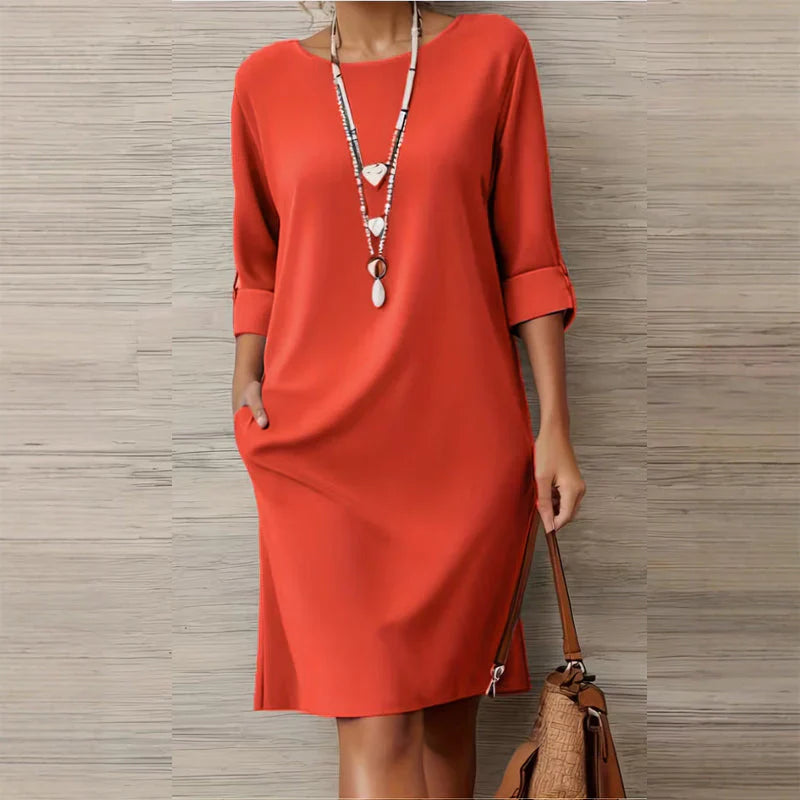 Virginia Franchini™ Minimalist Dress with Pockets for Effortless Everyday Style