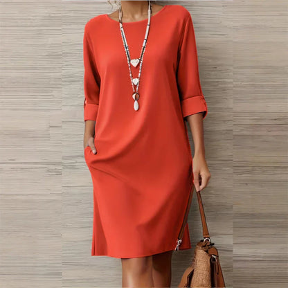 Virginia Franchini™ Minimalist Dress with Pockets for Effortless Everyday Style