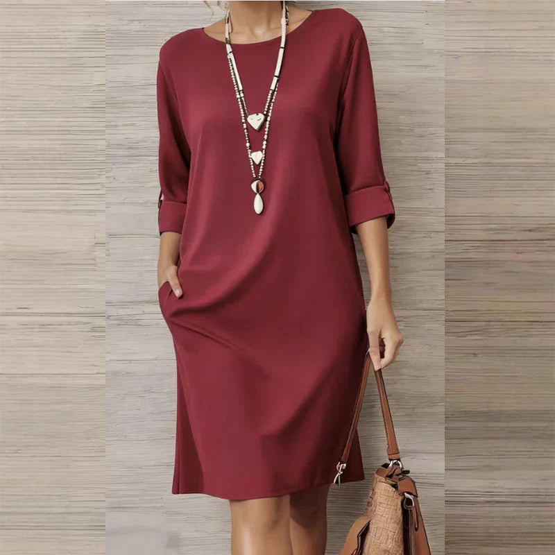 Virginia Franchini™ Minimalist Dress with Pockets for Effortless Everyday Style