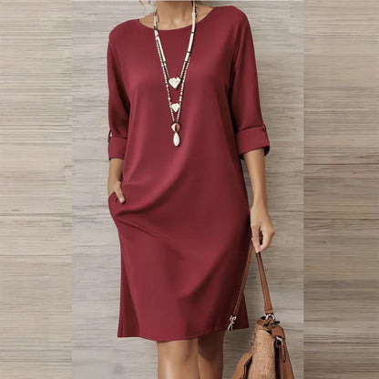 Virginia Franchini™ Minimalist Dress with Pockets for Effortless Everyday Style