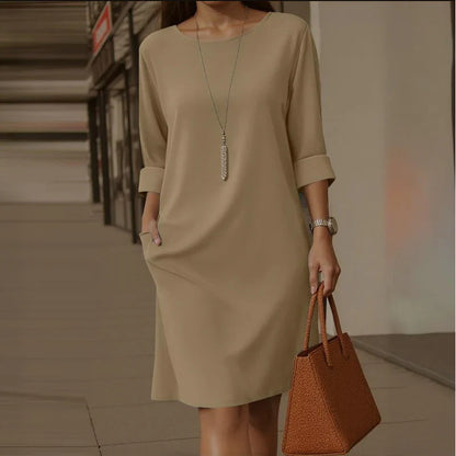 Virginia Franchini™ Minimalist Dress with Pockets for Effortless Everyday Style