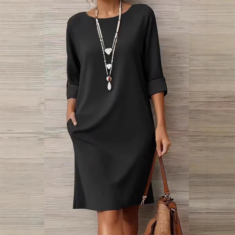 Virginia Franchini™ Minimalist Dress with Pockets for Effortless Everyday Style