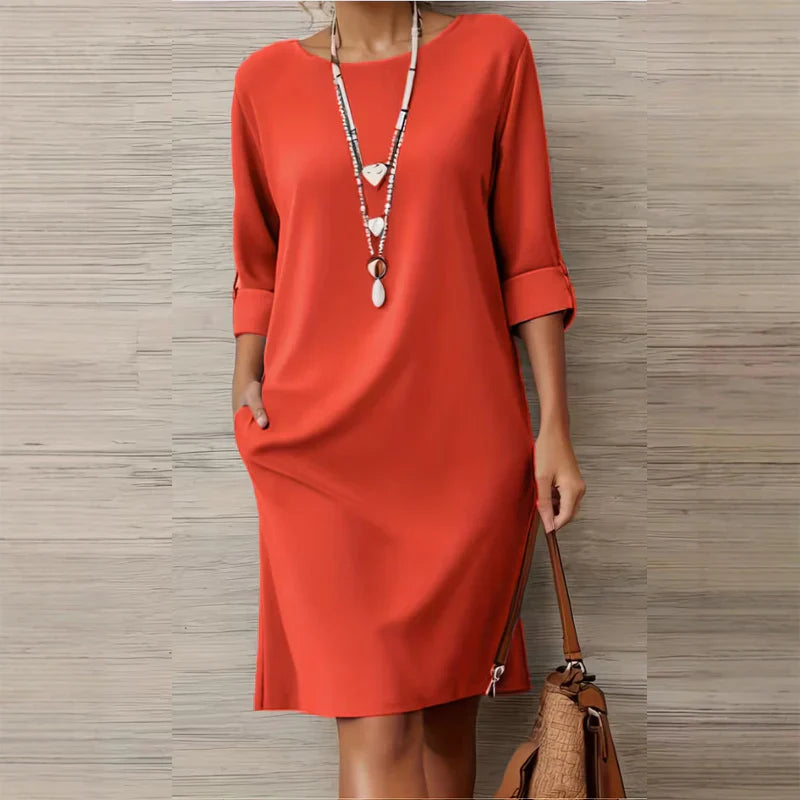 Virginia Franchini™ Minimalist Dress with Pockets for Effortless Everyday Style