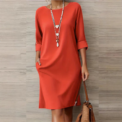 Virginia Franchini™ Minimalist Dress with Pockets for Effortless Everyday Style
