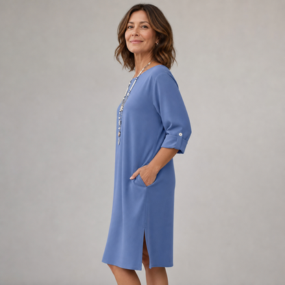 Virginia Franchini™ Minimalist Dress with Pockets for Effortless Everyday Style