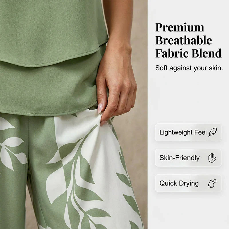 Vittoria Frangipane™ Leaf Print Two-Piece Vacation Set